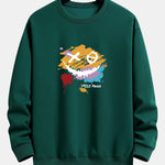 Graffiti Smiley Face Print Relax Fit Sweatshirt