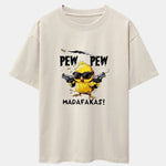 PEW PEW MADAFAKAS Chicken Print Drop Shoulder Oversize T-Shirt