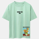 Sunflower Slogan Print Drop Shoulder Oversize T-Shirt