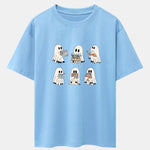 Ghost Reading Book Print Drop Shoulder Oversize T-Shirt