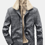Faux Suede Teddy Lined Utility Jacket
