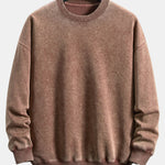 Relax Fit Washed Distressed Sweatshirt