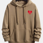 Heart Shaped Smiley Face Print Relax Fit Hoodie