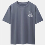 Bear On Vacation Print Drop Shoulder Oversize T-Shirt