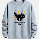 Angry Cat Print Relax Fit Sweatshirt