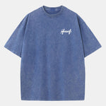 Print Washed Distressed Drop Shoulder T-Shirt