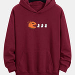 Pumpkin Chasing Ghosts Print Relax Fit Hoodie