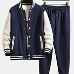 Contrast Baseball Jacket & Jogger Pants