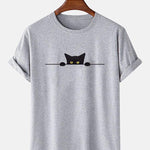 Black Cat Print T-Shirt