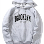 Brooklyn Letter Print Hoodie