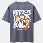 Skeleton Slogan Back Print Drop Shoulder Oversize T-Shirt