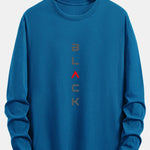 Long Sleeve Black Print Cotton T-Shirt