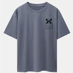 Pocket Panda Print Drop Shoulder Oversize T-Shirt