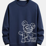 Slogan Cartoon Bear Print Relax Fit Sweatshirt