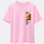 Beach Scenery Slogan Print Drop Shoulder Oversize T-Shirt