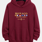 Monaco Slogan Print Relax Fit Hoodie