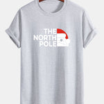 Regular Fit Santa Claus Slogan Print Cotton T-Shirt