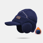 Outdoor Plush Warm Knitted Earflaps Baseball Cap