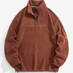 Relax Fit Quarter Zip Fleece Sweatshirt