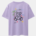 Bear On Vacation Print Drop Shoulder Oversize T-Shirt