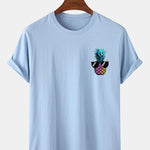Pineapple With Sunglasses Print T-Shirt