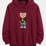 Hip Hop Bear Print Relax Fit Hoodie