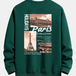 Paris Cityscape Print Relax Fit Sweatshirt