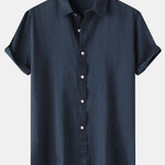 Short Sleeve Textured Button Up Shirt