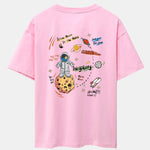 Galaxy Astronaut Print Drop Shoulder Oversize T-Shirt