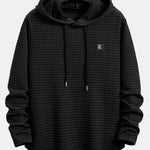 3 Pieces Long Sleeve Waffle Hooded Arc Hem T-Shirts