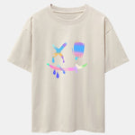 Colorful Smiley Face Print Drop Shoulder Oversize T-Shirt