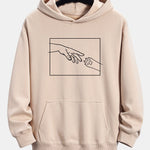 Hand And Cat Paw Print Relax Fit Hoodie