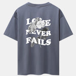 Rose Slogan Back Print Drop Shoulder Oversize T-Shirt