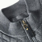 Diamond Mock Neck Quarter Zip Sweater