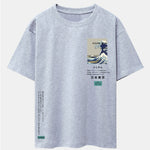 Waves Tokyo Ukiyo-e Print Drop Shoulder Oversize T-Shirt