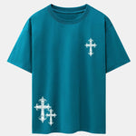 Cross Print Drop Shoulder Oversize T-Shirt