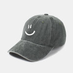 Smiley Face Pattern Classic Retro Washed Distressed Cotton Baseball Cap