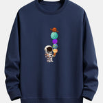 Planet Astronaut Print Relax Fit Sweatshirt