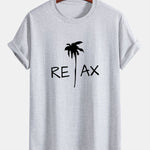 Regular Fit Relax Palm Tree Print Cotton T-Shirt