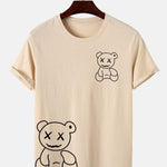 Line Shaped Bear Print T-Shirt