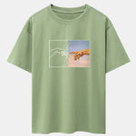 Create Adam Print Drop Shoulder Oversize T-Shirt