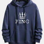 King Crown Print Relax Fit Hoodie
