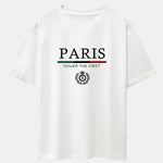 Paris Slogan Print Drop Shoulder Oversize T-Shirt