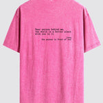 Slogan Print Washed Distressed Drop Shoulder T-Shirt