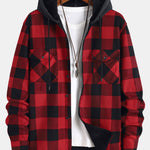 Flannel Fleece Lined Hooded Shirt