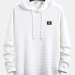 3 Pieces Long Sleeve Waffle Hooded Arc Hem T-Shirts