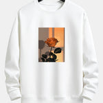 Sunset Rose Print Relax Fit Sweatshirt