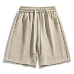 Basic Textured Drawstring Shorts