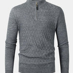 Diamond Mock Neck Quarter Zip Sweater