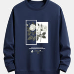 White Rose Slogan Print Relax Fit Sweatshirt